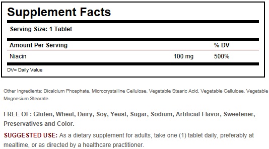 Solgar Niacin 100 mg Ingredients